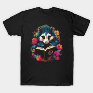Opossum Reads Book T-Shirt